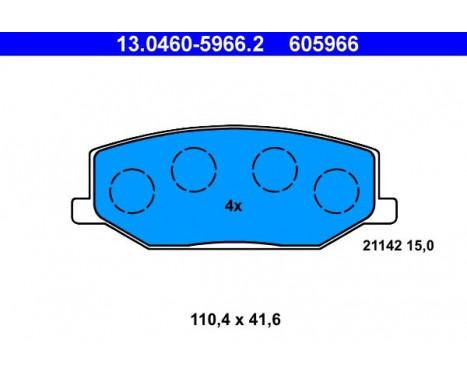 Kit de plaquettes de frein, frein à disque 13.0460-5966.2 ATE, Image 2