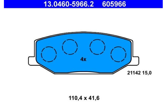 Kit de plaquettes de frein, frein à disque 13.0460-5966.2 ATE, Image 2