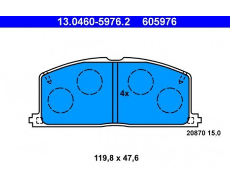 Kit de plaquettes de frein, frein à disque 13.0460-5976.2 ATE, Image 2