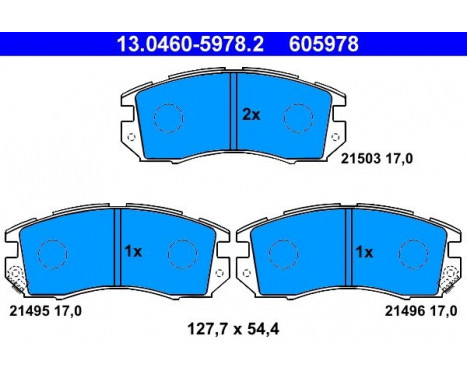 Kit de plaquettes de frein, frein à disque 13.0460-5978.2 ATE, Image 2