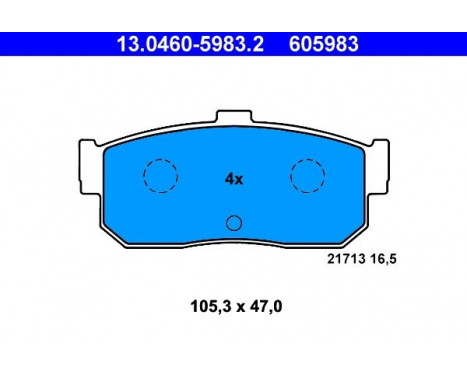 Kit de plaquettes de frein, frein à disque 13.0460-5983.2 ATE, Image 2