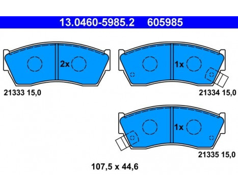 Kit de plaquettes de frein, frein à disque 13.0460-5985.2 ATE, Image 2