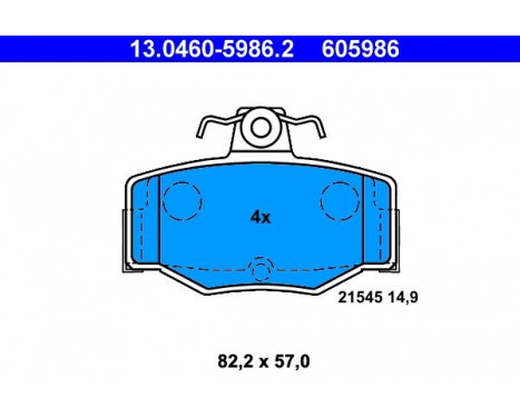Kit de plaquettes de frein, frein à disque 13.0460-5986.2 ATE, Image 2