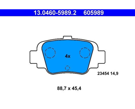 Kit de plaquettes de frein, frein à disque 13.0460-5989.2 ATE, Image 2