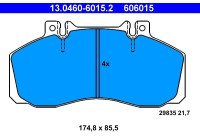 Kit de plaquettes de frein, frein à disque 13.0460-6015.2 ATE