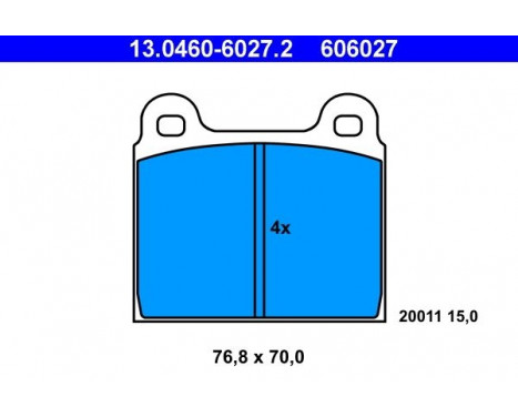 Kit de plaquettes de frein, frein à disque 13.0460-6027.2 ATE, Image 2