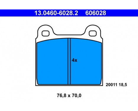 Kit de plaquettes de frein, frein à disque 13.0460-6028.2 ATE, Image 2