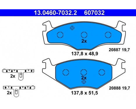 Kit de plaquettes de frein, frein à disque 13.0460-7032.2 ATE, Image 2