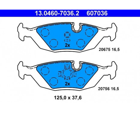 Kit de plaquettes de frein, frein à disque 13.0460-7036.2 ATE, Image 2