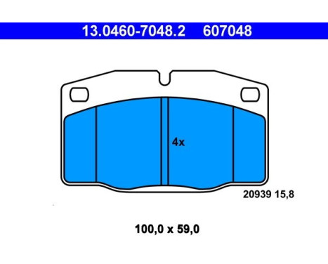 Kit de plaquettes de frein, frein à disque 13.0460-7048.2 ATE, Image 2