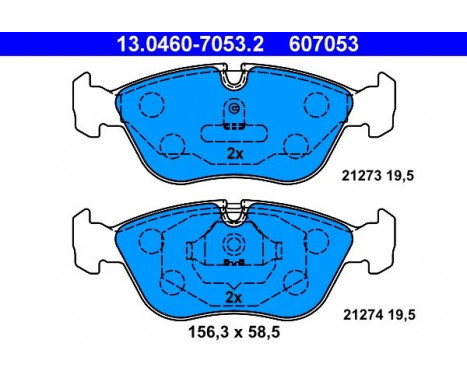 Kit de plaquettes de frein, frein à disque 13.0460-7053.2 ATE, Image 2
