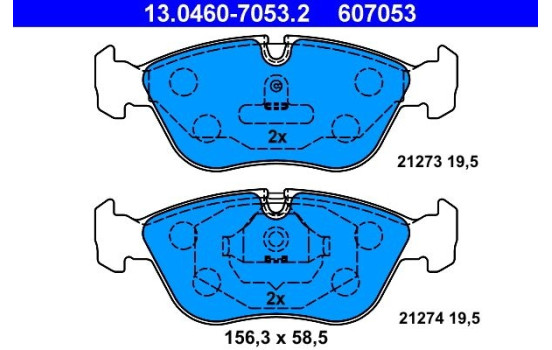 Kit de plaquettes de frein, frein à disque 13.0460-7053.2 ATE, Image 2