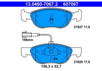 Kit de plaquettes de frein, frein à disque 13.0460-7067.2 ATE