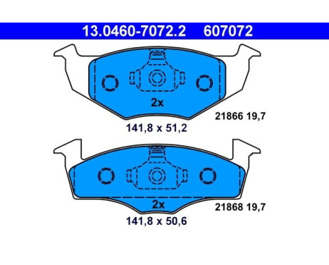 Kit de plaquettes de frein, frein à disque 13.0460-7072.2 ATE, Image 2