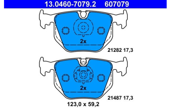 Kit de plaquettes de frein, frein à disque 13.0460-7079.2 ATE, Image 2