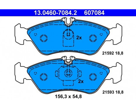 Kit de plaquettes de frein, frein à disque 13.0460-7084.2 ATE