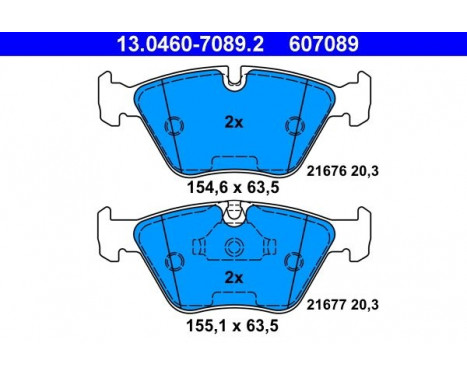 Kit de plaquettes de frein, frein à disque 13.0460-7089.2 ATE, Image 2