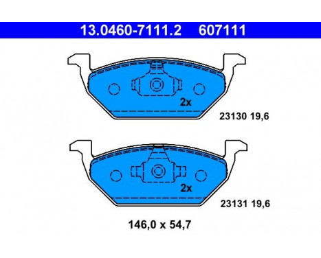 Kit de plaquettes de frein, frein à disque 13.0460-7111.2 ATE, Image 3