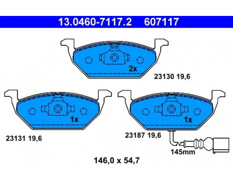 Kit de plaquettes de frein, frein à disque 13.0460-7117.2 ATE, Image 2