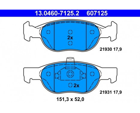 Kit de plaquettes de frein, frein à disque 13.0460-7125.2 ATE, Image 2