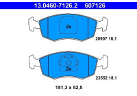 Kit de plaquettes de frein, frein à disque 13.0460-7126.2 ATE