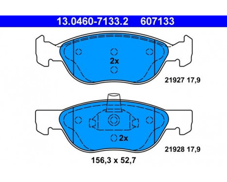 Kit de plaquettes de frein, frein à disque 13.0460-7133.2 ATE, Image 2