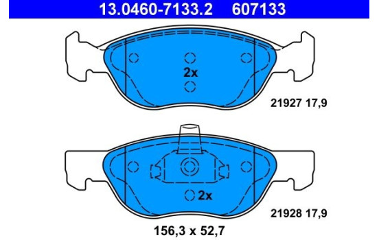 Kit de plaquettes de frein, frein à disque 13.0460-7133.2 ATE, Image 2