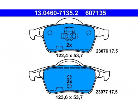 Kit de plaquettes de frein, frein à disque 13.0460-7135.2 ATE, Image 2