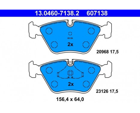 Kit de plaquettes de frein, frein à disque 13.0460-7138.2 ATE