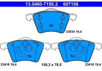 Kit de plaquettes de frein, frein à disque 13.0460-7156.2 ATE