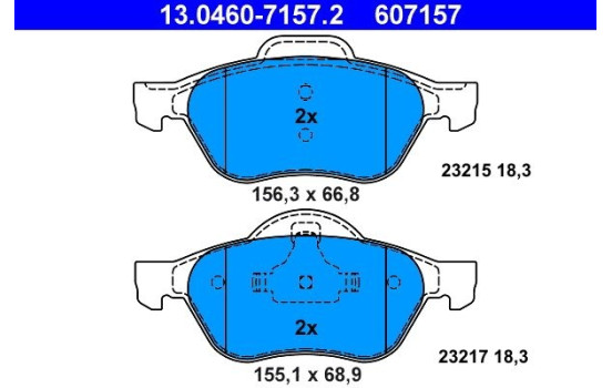 Kit de plaquettes de frein, frein à disque 13.0460-7157.2 ATE, Image 2