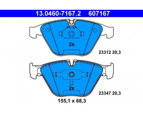 Kit de plaquettes de frein, frein à disque 13.0460-7167.2 ATE, Image 2