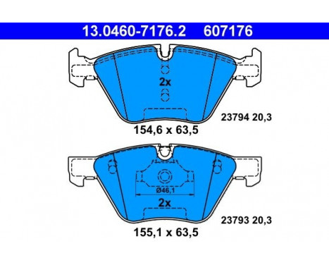 Kit de plaquettes de frein, frein à disque 13.0460-7176.2 ATE, Image 2