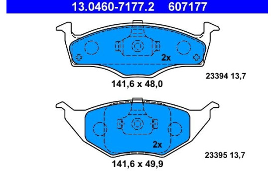 Kit de plaquettes de frein, frein à disque 13.0460-7177.2 ATE, Image 2