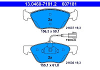 Kit de plaquettes de frein, frein à disque 13.0460-7181.2 ATE