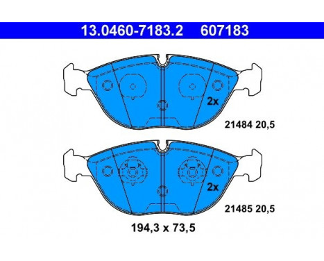 Kit de plaquettes de frein, frein à disque 13.0460-7183.2 ATE, Image 2