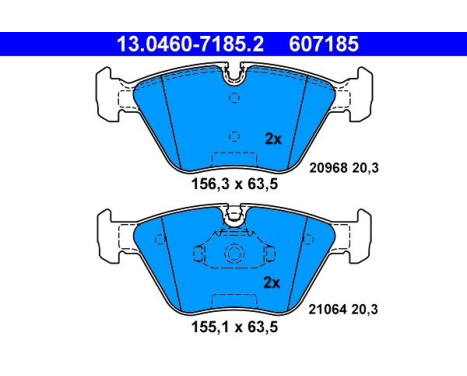 Kit de plaquettes de frein, frein à disque 13.0460-7185.2 ATE, Image 2