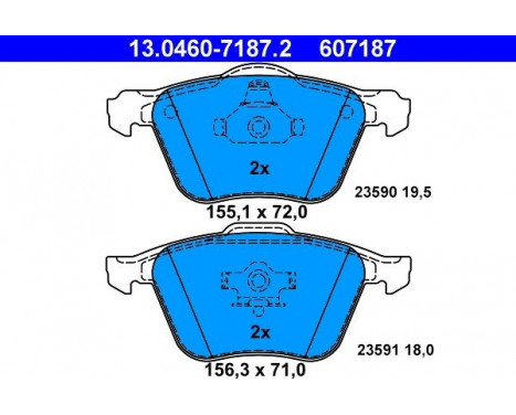 Kit de plaquettes de frein, frein à disque 13.0460-7187.2 ATE, Image 2