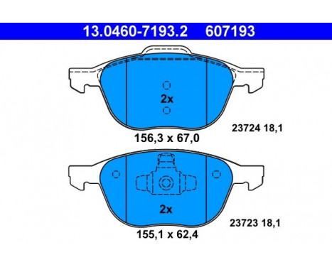 Kit de plaquettes de frein, frein à disque 13.0460-7193.2 ATE, Image 2