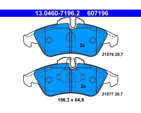 Kit de plaquettes de frein, frein à disque 13.0460-7196.2 ATE, Image 2
