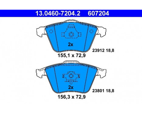 Kit de plaquettes de frein, frein à disque 13.0460-7204.2 ATE, Image 2