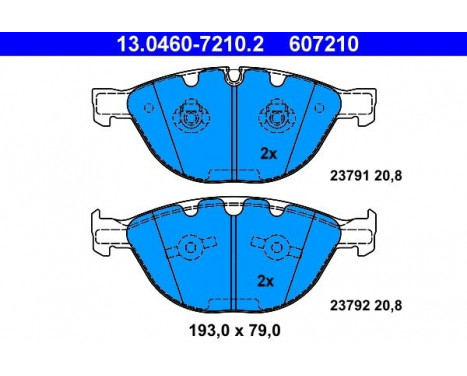 Kit de plaquettes de frein, frein à disque 13.0460-7210.2 ATE, Image 2