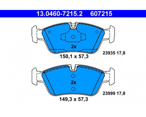 Kit de plaquettes de frein, frein à disque 13.0460-7215.2 ATE, Image 2