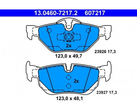 Kit de plaquettes de frein, frein à disque 13.0460-7217.2 ATE, Image 2
