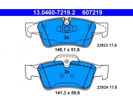 Kit de plaquettes de frein, frein à disque 13.0460-7219.2 ATE, Image 2