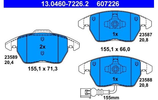 Kit de plaquettes de frein, frein à disque 13.0460-7226.2 ATE, Image 2