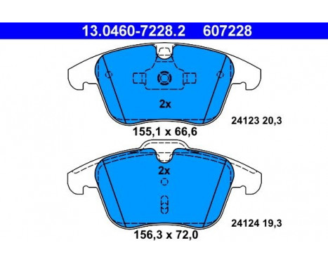 Kit de plaquettes de frein, frein à disque 13.0460-7228.2 ATE, Image 2