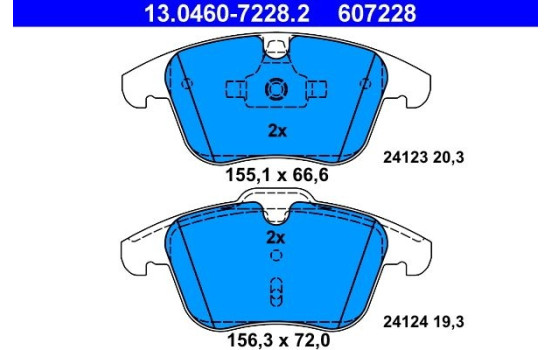 Kit de plaquettes de frein, frein à disque 13.0460-7228.2 ATE, Image 2