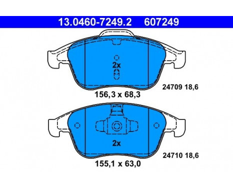 Kit de plaquettes de frein, frein à disque 13.0460-7249.2 ATE, Image 2