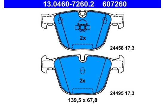 Kit de plaquettes de frein, frein à disque 13.0460-7260.2 ATE, Image 2